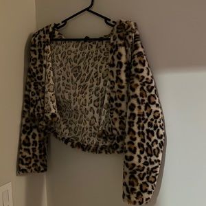 TEDDY BEAR CHEETAH PRINT JACKET